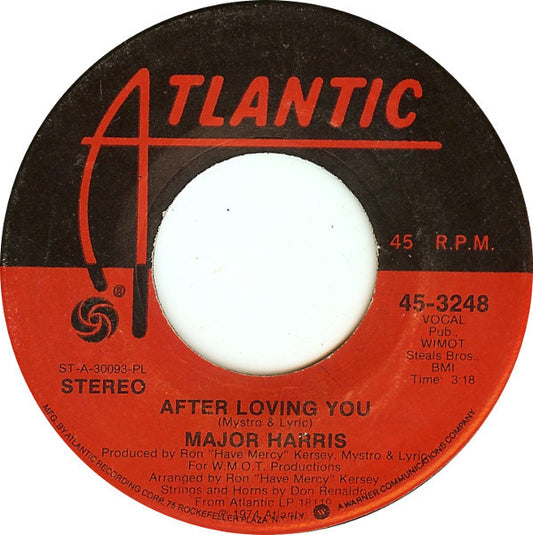 Major Harris : Love Won't Let Me Wait (7", Single, Pla)