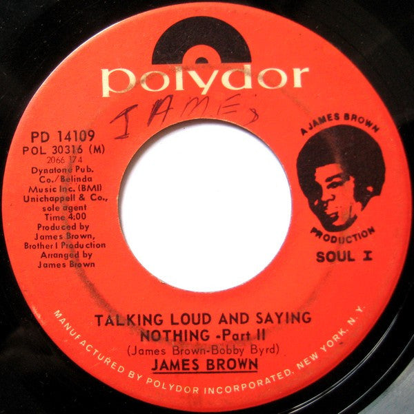 James Brown : Talking Loud And Saying Nothing (7", Single)