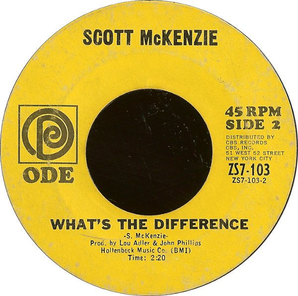 Scott McKenzie : San Francisco (Be Sure To Wear Flowers In Your Hair) (7", Styrene, Pit)