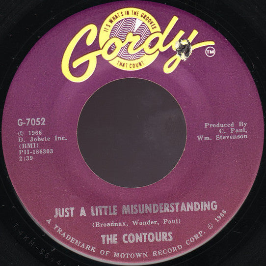 The Contours : Just A Little Misunderstanding (7", Single, ARP)