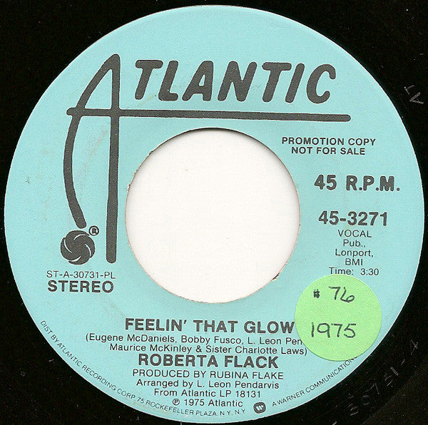 Roberta Flack : Feelin' That Glow (7", Single, Mono, Promo, PL)