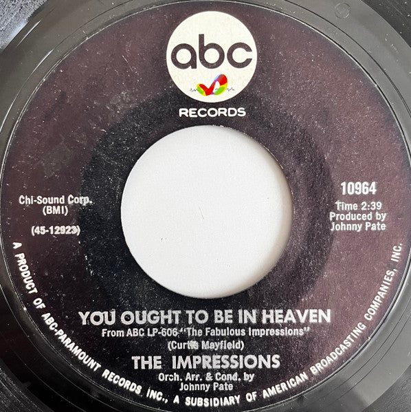 The Impressions : I Can't Stay Away From You (7", Single)