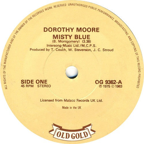 Dorothy Moore : Misty Blue (7", Single)