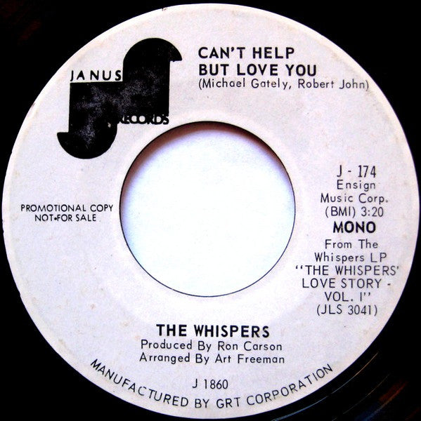 The Whispers : Can't Help But Love You (7", Single, Promo)