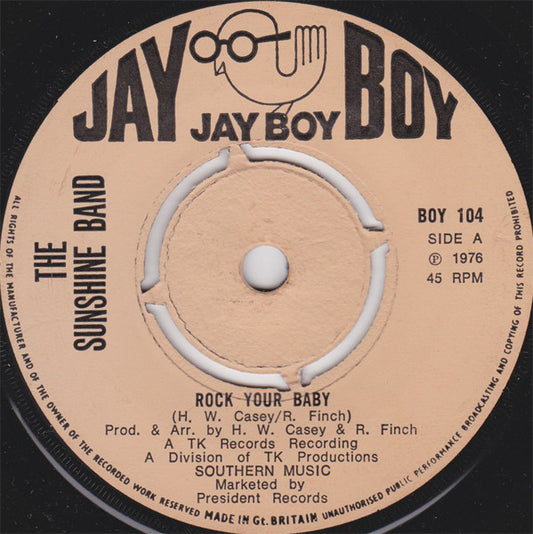 The Sunshine Band : Rock Your Baby / Sunshine City (7", Single, Pus)