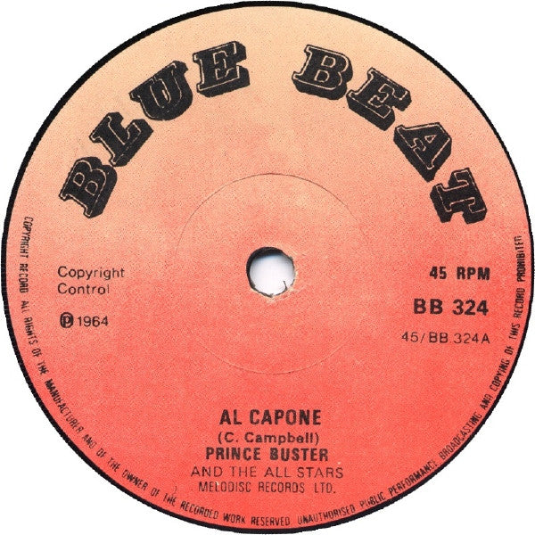 Prince Buster And The All Stars* : Al Capone (7", Single, RP, red)