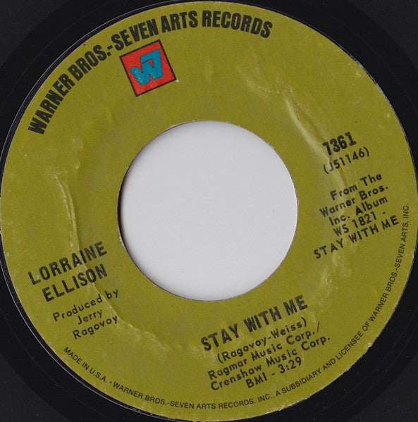 Lorraine Ellison : Stay With Me / Try (Just A Little Bit Harder) (7", Single)