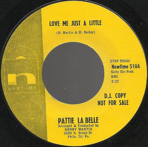 Patti LaBelle : Love Me Just A Little / The Jokes On You... (7", Promo)