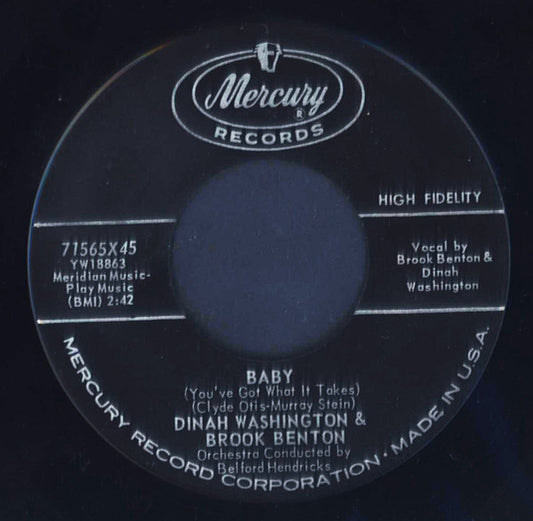 Dinah Washington & Brook Benton : Baby (You've Got What It Takes) / I Do (7")