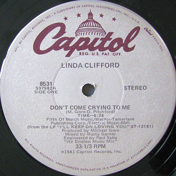 Linda Clifford : Don't Come Crying To Me (12")