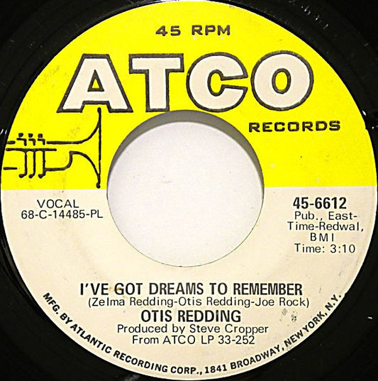 Otis Redding : I've Got Dreams To Remember / Nobody's Fault But Mine (7", Single, Pla)