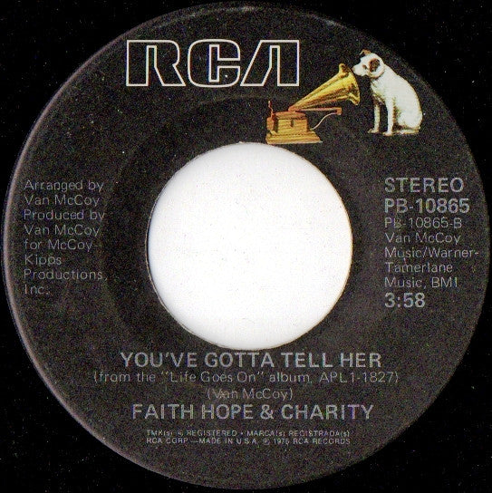 Faith, Hope & Charity : Life Goes On (7")