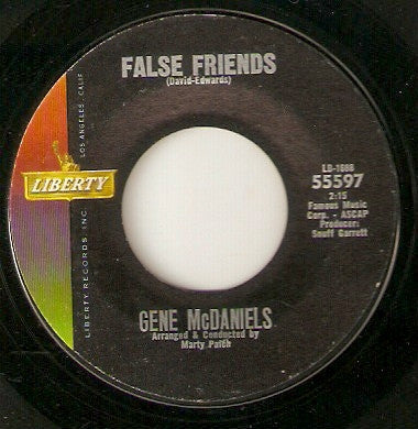 Gene McDaniels* : False Friends / It's A Lonely Town (Lonely Without You) (7", Mono, Styrene, Ter)