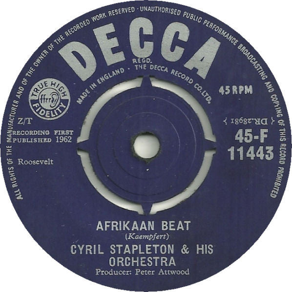 Cyril Stapleton And His Orchestra : Afrikaan Beat / My Sad Girl (7", Single)