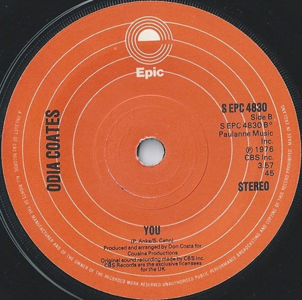 Odia Coates And Paul Anka : Make It Up To Me In Love, Baby (7")