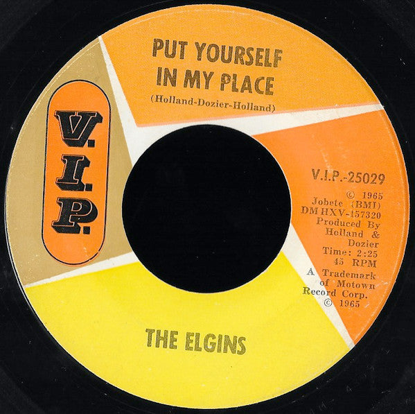 The Elgins : Darling Baby / Put Yourself In My Place (7")