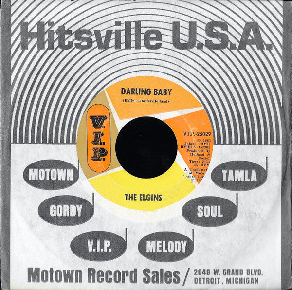 The Elgins : Darling Baby / Put Yourself In My Place (7")