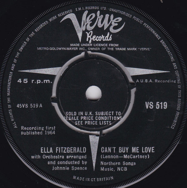 Ella Fitzgerald : Can't Buy Me Love (7")