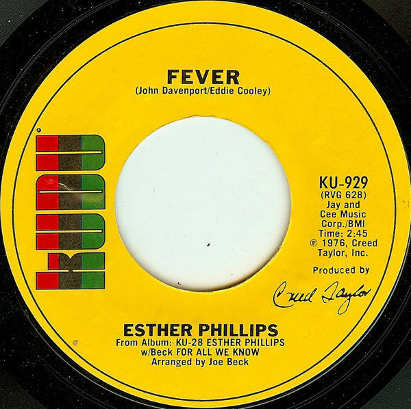 Esther Phillips : For All We Know / Fever (7", Single, Styrene)