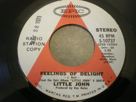 Little John (7) : Feelings Of Delight / Turn Your Face To A Smile (7", Promo)
