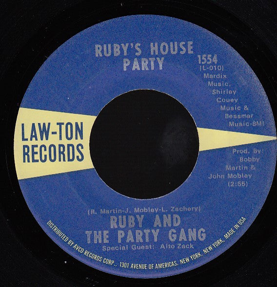 Ruby And The Party Gang : Hey Ruby (Shut Your Mouth) / Ruby's House Party (7", Single)