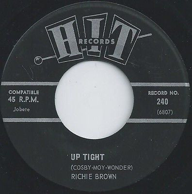 Richie Brown (3) / The Jalopy Five : Up Tight / California Dreaming (7", Single)