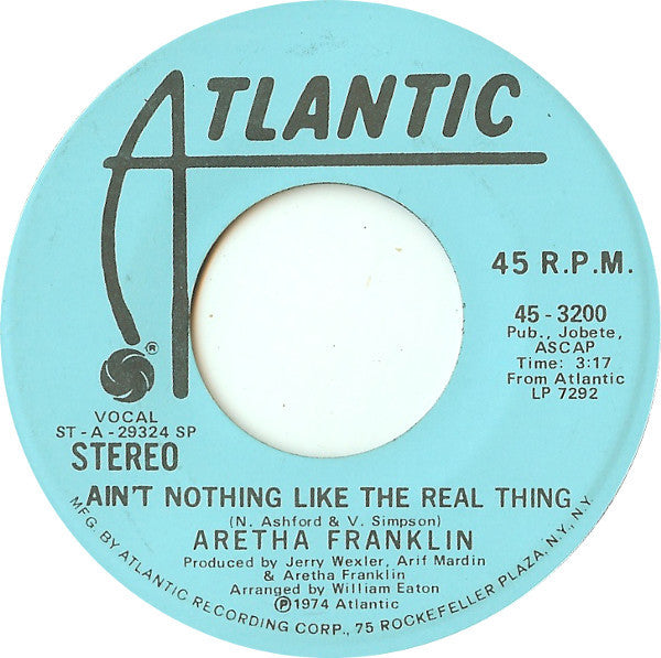 Aretha Franklin : Eight Days On The Road / Ain't Nothing Like The Real Thing (7", Promo)