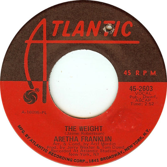 Aretha Franklin : The Weight / Tracks Of My Tears (7", Single, PL )