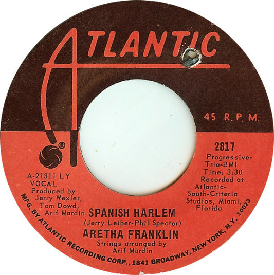 Aretha Franklin : Spanish Harlem / Lean On Me (7", Single, Styrene, LY )