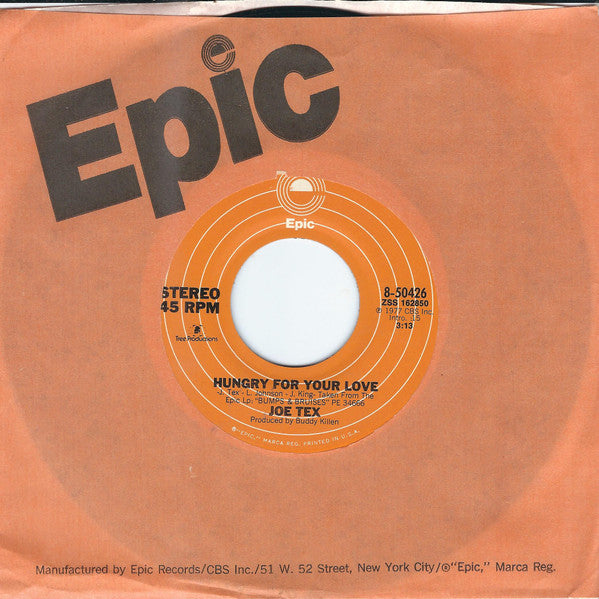 Joe Tex : Hungry For Your Love (7", San)