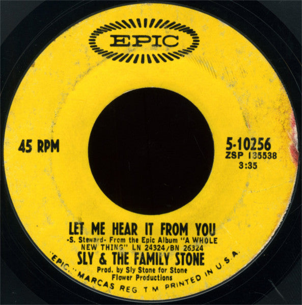 Sly & The Family Stone : Dance To The Music (7", Single, Styrene, Pit)