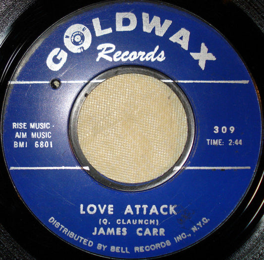 James Carr : Love Attack / Coming Back To Me Baby (7", Styrene, Bes)