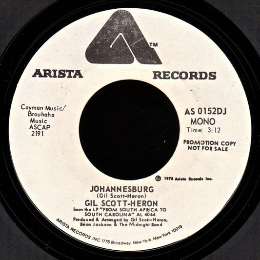 Gil Scott-Heron : Johannesburg (7", Single, Promo, Styrene)