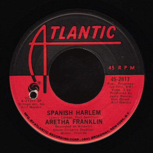 Aretha Franklin : Spanish Harlem / Lean On Me (7", Single, SP )