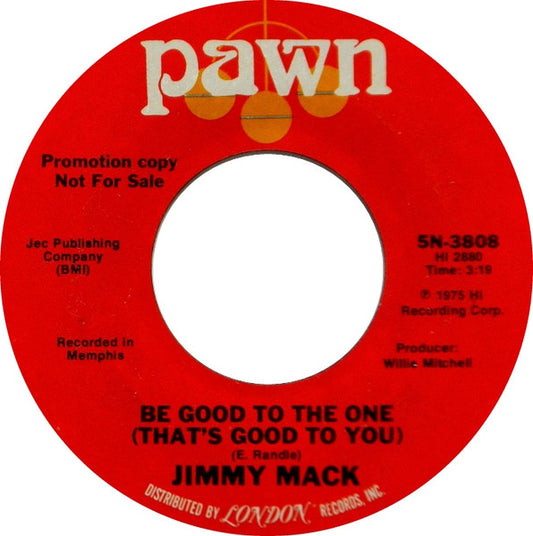 Jimmy Mack (2) : Love Junkie / Be Good To The One (That's Good To You) (7", Promo)