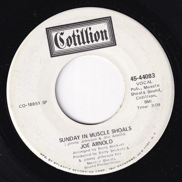 Joe Arnold : Soul Lips-Oh / Sunday In Muscle Shoals (7", Promo, SP )