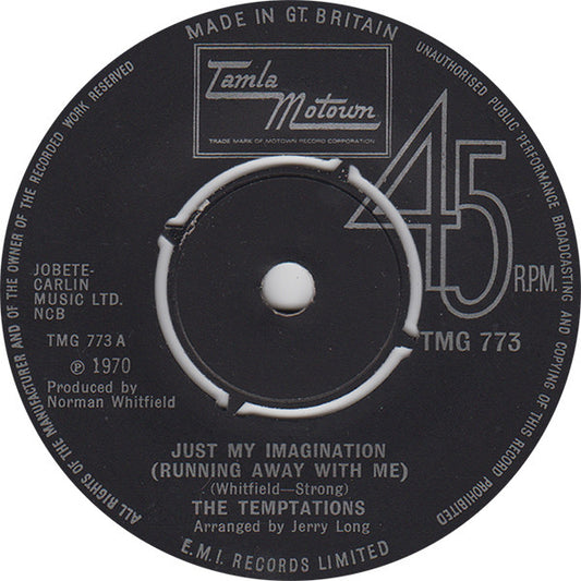 The Temptations : Just My Imagination (Running Away With Me) (7", Single, 4 P)