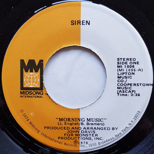 Siren (9) : Morning Music (7")