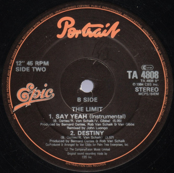 The Limit (2) : Say Yeah (12", Single)