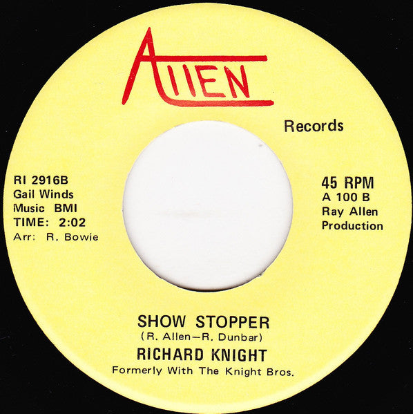 Richard Knight : Show Stopper / Back To School (Don't Be No Drop Out) (7")
