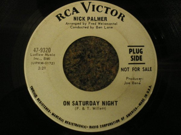Nick Palmer (5) : On Saturday Night / Off Key (Desafinado) (7", Single, Promo)