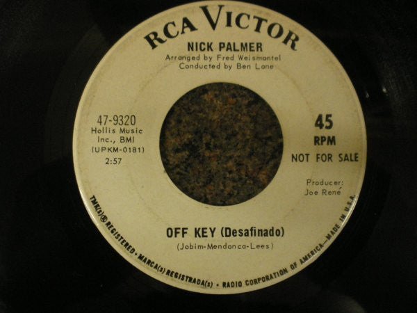 Nick Palmer (5) : On Saturday Night / Off Key (Desafinado) (7", Single, Promo)