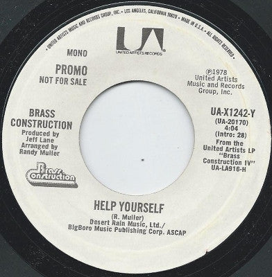 Brass Construction : Help Yourself  (7", Promo)