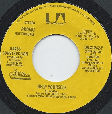 Brass Construction : Help Yourself  (7", Promo)