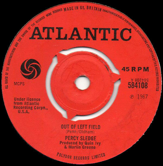 Percy Sledge : Out Of Left Field  (7", Single, 3 P)
