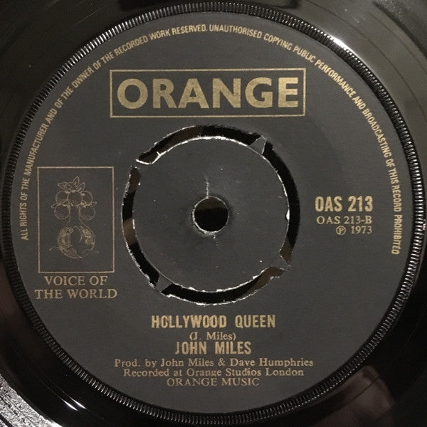 John Miles : One Minute Every Hour (7", Single, 4-p)