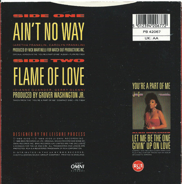 Jean Carn : Ain't No Way (7", Single)