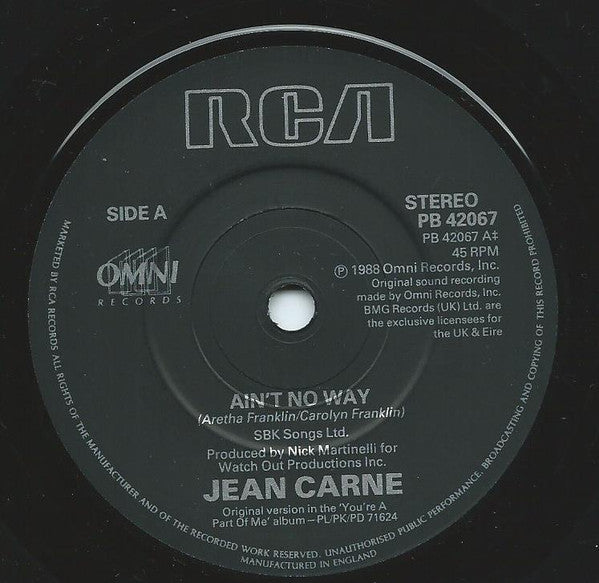 Jean Carn : Ain't No Way (7", Single)