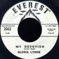 Gloria Lynne : My Devotion / I'm Glad There Is You (7", Mono)