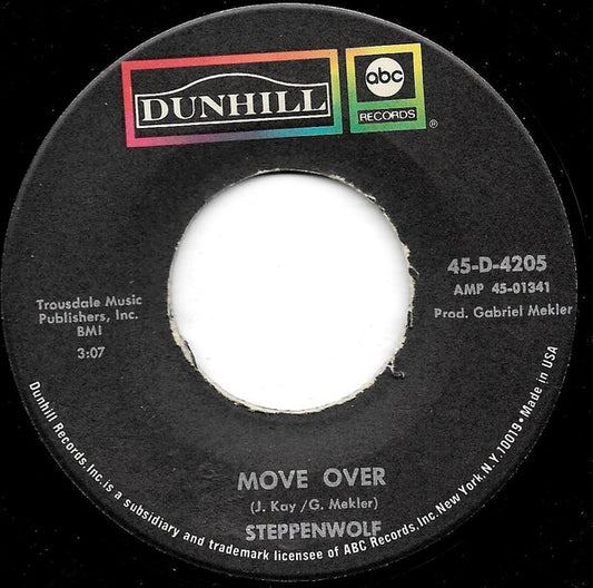 Steppenwolf : Move Over / Power Play (7")